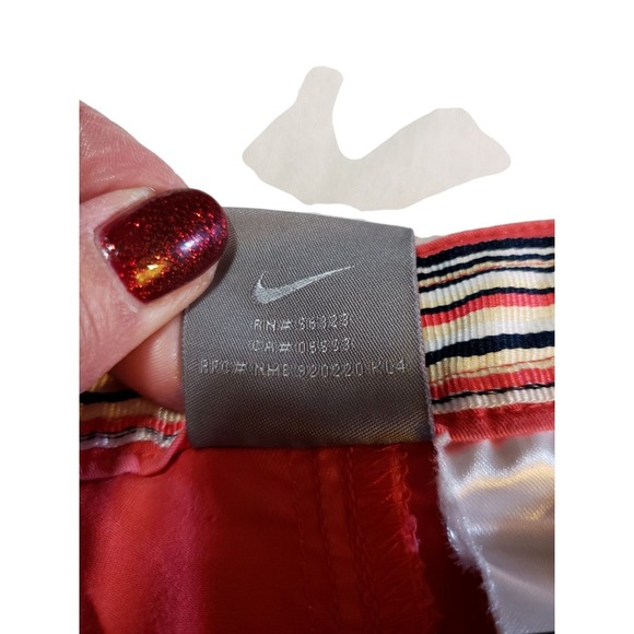 Nike Womens Trouser Pants S Red Drawstring Waist Flat Front Mid Rise Pockets - Picture 9 of 15